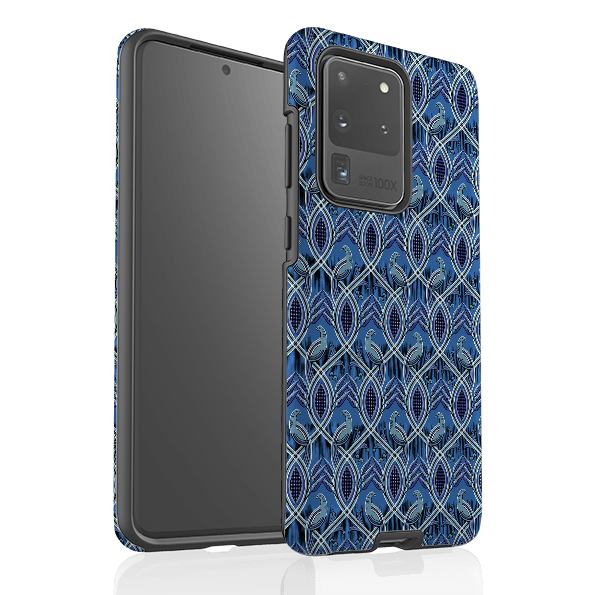 Samsung phone case-Bluebirds By Cressida Bell-Product Details Raised bevel to protect screen from scratches. Impact resistant polycarbonate shell and shock absorbing inner TPU liner. Secure fit with design wrapping around side of the case and full access to ports. Compatible with Qi-standard wireless charging. Thickness 1/8 inch (3mm), weight 30g. Compatibility See drop down menu for options, please select the right case as we print to order.-Stringberry