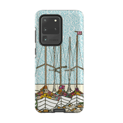 Samsung phone case-Boats At Rest By Amelia Bowman-Product Details Raised bevel to protect screen from scratches. Impact resistant polycarbonate shell and shock absorbing inner TPU liner. Secure fit with design wrapping around side of the case and full access to ports. Compatible with Qi-standard wireless charging. Thickness 1/8 inch (3mm), weight 30g. Compatibility See drop down menu for options, please select the right case as we print to order.-Stringberry
