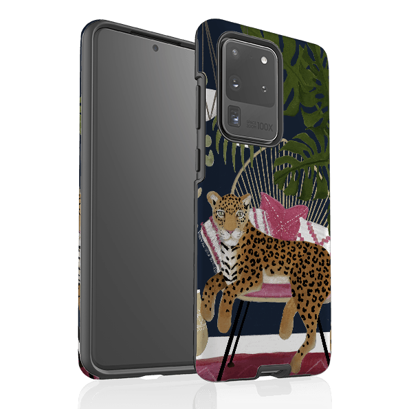Samsung phone case-Boho Leopard By Bex Parkin-Product Details Raised bevel to protect screen from scratches. Impact resistant polycarbonate shell and shock absorbing inner TPU liner. Secure fit with design wrapping around side of the case and full access to ports. Compatible with Qi-standard wireless charging. Thickness 1/8 inch (3mm), weight 30g. Compatibility See drop down menu for options, please select the right case as we print to order.-Stringberry