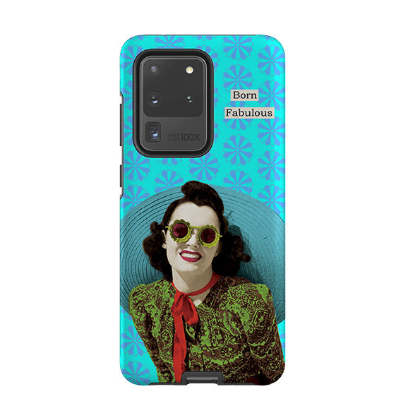 Samsung phone case-Born Fabulous By Clare Jordan-Product Details Raised bevel to protect screen from scratches. Impact resistant polycarbonate shell and shock absorbing inner TPU liner. Secure fit with design wrapping around side of the case and full access to ports. Compatible with Qi-standard wireless charging. Thickness 1/8 inch (3mm), weight 30g. Compatibility See drop down menu for options, please select the right case as we print to order.-Stringberry