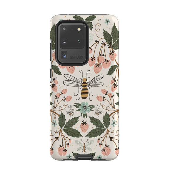 Samsung phone case-Bugs And Berries By Meghann Rader-Product Details Raised bevel to protect screen from scratches. Impact resistant polycarbonate shell and shock absorbing inner TPU liner. Secure fit with design wrapping around side of the case and full access to ports. Compatible with Qi-standard wireless charging. Thickness 1/8 inch (3mm), weight 30g. Compatibility See drop down menu for options, please select the right case as we print to order.-Stringberry