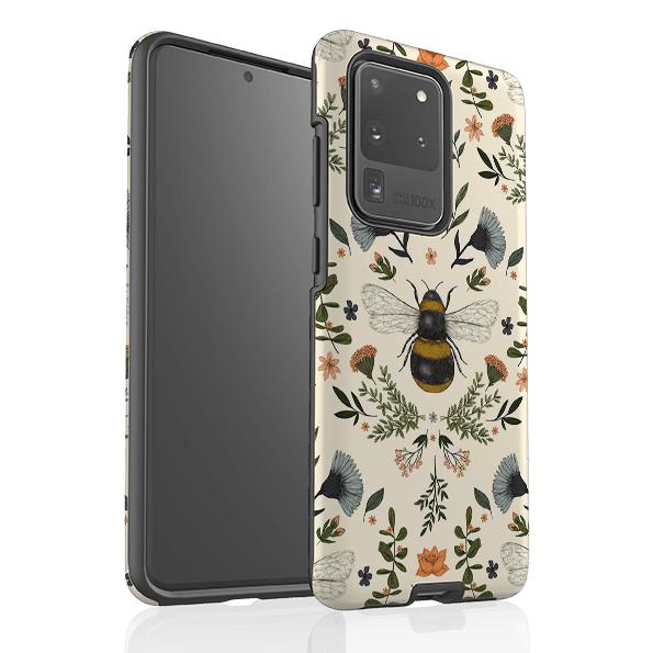 Samsung phone case-Bumble By Jade Mosinski-Product Details Raised bevel to protect screen from scratches. Impact resistant polycarbonate shell and shock absorbing inner TPU liner. Secure fit with design wrapping around side of the case and full access to ports. Compatible with Qi-standard wireless charging. Thickness 1/8 inch (3mm), weight 30g. Compatibility See drop down menu for options, please select the right case as we print to order.-Stringberry