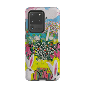 Samsung phone case-Bunnies By Claire West-Product Details Raised bevel to protect screen from scratches. Impact resistant polycarbonate shell and shock absorbing inner TPU liner. Secure fit with design wrapping around side of the case and full access to ports. Compatible with Qi-standard wireless charging. Thickness 1/8 inch (3mm), weight 30g. Compatibility See drop down menu for options, please select the right case as we print to order.-Stringberry