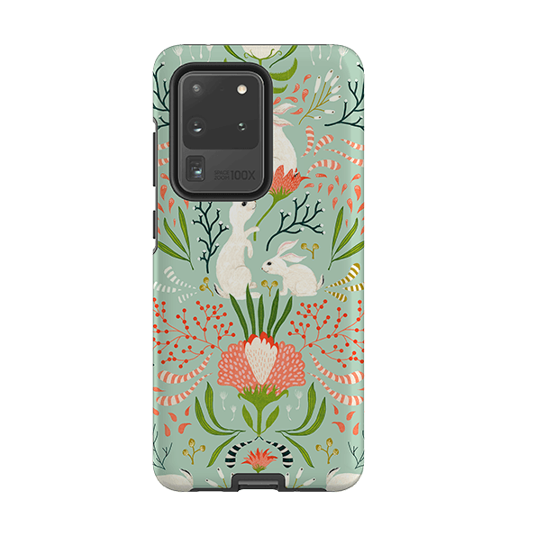 Samsung phone case-Bunny By Katherine Quinn-Product Details Raised bevel to protect screen from scratches. Impact resistant polycarbonate shell and shock absorbing inner TPU liner. Secure fit with design wrapping around side of the case and full access to ports. Compatible with Qi-standard wireless charging. Thickness 1/8 inch (3mm), weight 30g. Compatibility See drop down menu for options, please select the right case as we print to order.-Stringberry