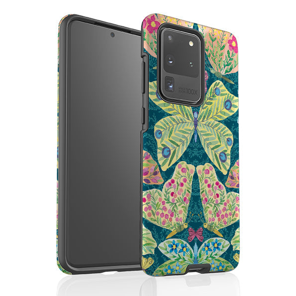 Samsung phone case-Butterflies By Elisabeth Haager-Product Details Raised bevel to protect screen from scratches. Impact resistant polycarbonate shell and shock absorbing inner TPU liner. Secure fit with design wrapping around side of the case and full access to ports. Compatible with Qi-standard wireless charging. Thickness 1/8 inch (3mm), weight 30g. Compatibility See drop down menu for options, please select the right case as we print to order.-Stringberry