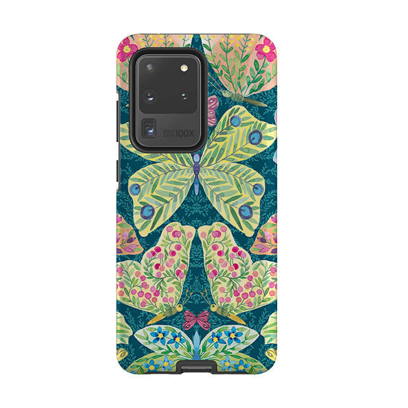 Samsung phone case-Butterflies By Elisabeth Haager-Product Details Raised bevel to protect screen from scratches. Impact resistant polycarbonate shell and shock absorbing inner TPU liner. Secure fit with design wrapping around side of the case and full access to ports. Compatible with Qi-standard wireless charging. Thickness 1/8 inch (3mm), weight 30g. Compatibility See drop down menu for options, please select the right case as we print to order.-Stringberry