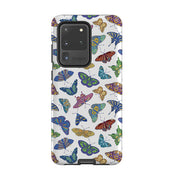 Samsung phone case-Butterflies By Natalie Pedetti Prack-Product Details Raised bevel to protect screen from scratches. Impact resistant polycarbonate shell and shock absorbing inner TPU liner. Secure fit with design wrapping around side of the case and full access to ports. Compatible with Qi-standard wireless charging. Thickness 1/8 inch (3mm), weight 30g. Compatibility See drop down menu for options, please select the right case as we print to order.-Stringberry