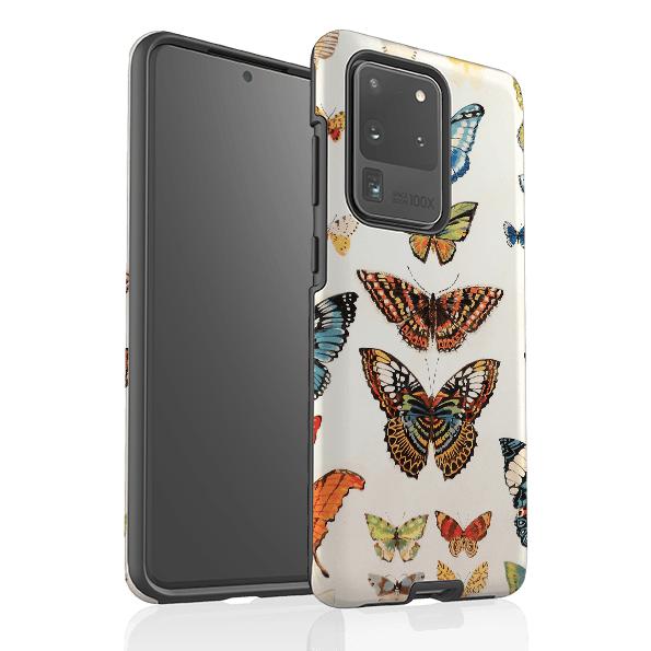 Samsung phone case-Butterflies By Sarah Campbell-Product Details Raised bevel to protect screen from scratches. Impact resistant polycarbonate shell and shock absorbing inner TPU liner. Secure fit with design wrapping around side of the case and full access to ports. Compatible with Qi-standard wireless charging. Thickness 1/8 inch (3mm), weight 30g. Compatibility See drop down menu for options, please select the right case as we print to order.-Stringberry