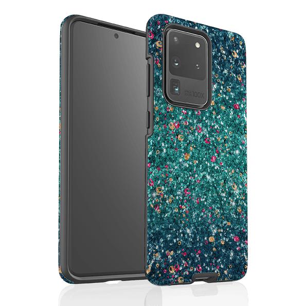 Samsung phone case-Butterfly Comet (case does not glitter)-Product Details Raised bevel to protect screen from scratches. Impact resistant polycarbonate shell and shock absorbing inner TPU liner. Secure fit with design wrapping around side of the case and full access to ports. Compatible with Qi-standard wireless charging. Thickness 1/8 inch (3mm), weight 30g. Compatibility See drop down menu for options, please select the right case as we print to order.-Stringberry