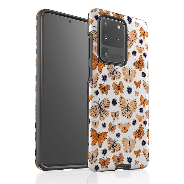 Samsung phone case-Butterfly Patterns By Lee Foster Wilson-Product Details Raised bevel to protect screen from scratches. Impact resistant polycarbonate shell and shock absorbing inner TPU liner. Secure fit with design wrapping around side of the case and full access to ports. Compatible with Qi-standard wireless charging. Thickness 1/8 inch (3mm), weight 30g. Compatibility See drop down menu for options, please select the right case as we print to order.-Stringberry