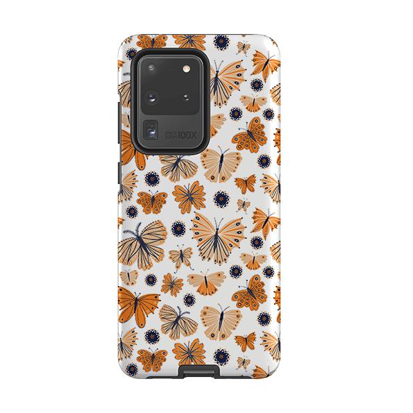 Samsung phone case-Butterfly Patterns By Lee Foster Wilson-Product Details Raised bevel to protect screen from scratches. Impact resistant polycarbonate shell and shock absorbing inner TPU liner. Secure fit with design wrapping around side of the case and full access to ports. Compatible with Qi-standard wireless charging. Thickness 1/8 inch (3mm), weight 30g. Compatibility See drop down menu for options, please select the right case as we print to order.-Stringberry