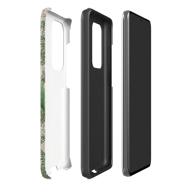 Samsung phone case-Butterfly Stories-Product Details Raised bevel to protect screen from scratches. Impact resistant polycarbonate shell and shock absorbing inner TPU liner. Secure fit with design wrapping around side of the case and full access to ports. Compatible with Qi-standard wireless charging. Thickness 1/8 inch (3mm), weight 30g. Compatibility See drop down menu for options, please select the right case as we print to order.-Stringberry