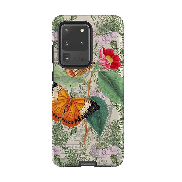 Samsung phone case-Butterfly Stories-Product Details Raised bevel to protect screen from scratches. Impact resistant polycarbonate shell and shock absorbing inner TPU liner. Secure fit with design wrapping around side of the case and full access to ports. Compatible with Qi-standard wireless charging. Thickness 1/8 inch (3mm), weight 30g. Compatibility See drop down menu for options, please select the right case as we print to order.-Stringberry