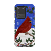 Samsung phone case-Cardinal Wreath By Bex Parkin-Product Details Raised bevel to protect screen from scratches. Impact resistant polycarbonate shell and shock absorbing inner TPU liner. Secure fit with design wrapping around side of the case and full access to ports. Compatible with Qi-standard wireless charging. Thickness 1/8 inch (3mm), weight 30g. Compatibility See drop down menu for options, please select the right case as we print to order.-Stringberry
