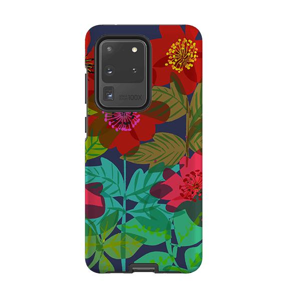 Samsung phone case-Carmen Flowers By Sarah Campbell-Product Details Raised bevel to protect screen from scratches. Impact resistant polycarbonate shell and shock absorbing inner TPU liner. Secure fit with design wrapping around side of the case and full access to ports. Compatible with Qi-standard wireless charging. Thickness 1/8 inch (3mm), weight 30g. Compatibility See drop down menu for options, please select the right case as we print to order.-Stringberry