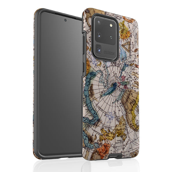 Samsung phone case-Celestial Chart By Heritage-Product Details Raised bevel to protect screen from scratches. Impact resistant polycarbonate shell and shock absorbing inner TPU liner. Secure fit with design wrapping around side of the case and full access to ports. Compatible with Qi-standard wireless charging. Thickness 1/8 inch (3mm), weight 30g. Compatibility See drop down menu for options, please select the right case as we print to order.-Stringberry