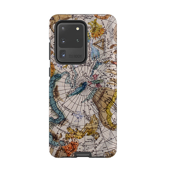 Samsung phone case-Celestial Chart By Heritage-Product Details Raised bevel to protect screen from scratches. Impact resistant polycarbonate shell and shock absorbing inner TPU liner. Secure fit with design wrapping around side of the case and full access to ports. Compatible with Qi-standard wireless charging. Thickness 1/8 inch (3mm), weight 30g. Compatibility See drop down menu for options, please select the right case as we print to order.-Stringberry