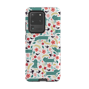 Samsung phone case-Cheek Dachshunds By Suzy Taylor-Product Details Raised bevel to protect screen from scratches. Impact resistant polycarbonate shell and shock absorbing inner TPU liner. Secure fit with design wrapping around side of the case and full access to ports. Compatible with Qi-standard wireless charging. Thickness 1/8 inch (3mm), weight 30g. Compatibility See drop down menu for options, please select the right case as we print to order.-Stringberry