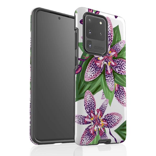 Samsung phone case-Chelsea Floral-Product Details Raised bevel to protect screen from scratches. Impact resistant polycarbonate shell and shock absorbing inner TPU liner. Secure fit with design wrapping around side of the case and full access to ports. Compatible with Qi-standard wireless charging. Thickness 1/8 inch (3mm), weight 30g. Compatibility See drop down menu for options, please select the right case as we print to order.-Stringberry