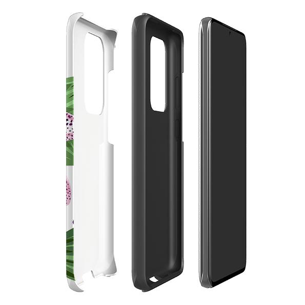 Samsung phone case-Chelsea Floral-Product Details Raised bevel to protect screen from scratches. Impact resistant polycarbonate shell and shock absorbing inner TPU liner. Secure fit with design wrapping around side of the case and full access to ports. Compatible with Qi-standard wireless charging. Thickness 1/8 inch (3mm), weight 30g. Compatibility See drop down menu for options, please select the right case as we print to order.-Stringberry