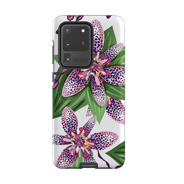 Samsung phone case-Chelsea Floral-Product Details Raised bevel to protect screen from scratches. Impact resistant polycarbonate shell and shock absorbing inner TPU liner. Secure fit with design wrapping around side of the case and full access to ports. Compatible with Qi-standard wireless charging. Thickness 1/8 inch (3mm), weight 30g. Compatibility See drop down menu for options, please select the right case as we print to order.-Stringberry