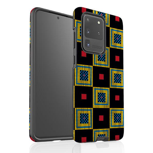 Samsung phone case-Chequers By Cressida Bell-Product Details Raised bevel to protect screen from scratches. Impact resistant polycarbonate shell and shock absorbing inner TPU liner. Secure fit with design wrapping around side of the case and full access to ports. Compatible with Qi-standard wireless charging. Thickness 1/8 inch (3mm), weight 30g. Compatibility See drop down menu for options, please select the right case as we print to order.-Stringberry
