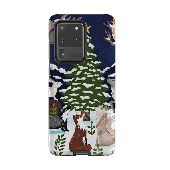 Samsung phone case-Christmas Tree By Bex Parkin-Product Details Raised bevel to protect screen from scratches. Impact resistant polycarbonate shell and shock absorbing inner TPU liner. Secure fit with design wrapping around side of the case and full access to ports. Compatible with Qi-standard wireless charging. Thickness 1/8 inch (3mm), weight 30g. Compatibility See drop down menu for options, please select the right case as we print to order.-Stringberry