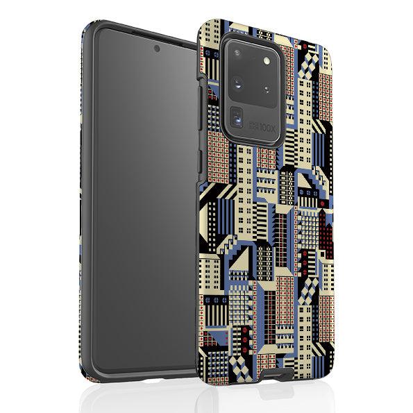 Samsung phone case-Cityscape By Cressida Bell-Product Details Raised bevel to protect screen from scratches. Impact resistant polycarbonate shell and shock absorbing inner TPU liner. Secure fit with design wrapping around side of the case and full access to ports. Compatible with Qi-standard wireless charging. Thickness 1/8 inch (3mm), weight 30g. Compatibility See drop down menu for options, please select the right case as we print to order.-Stringberry