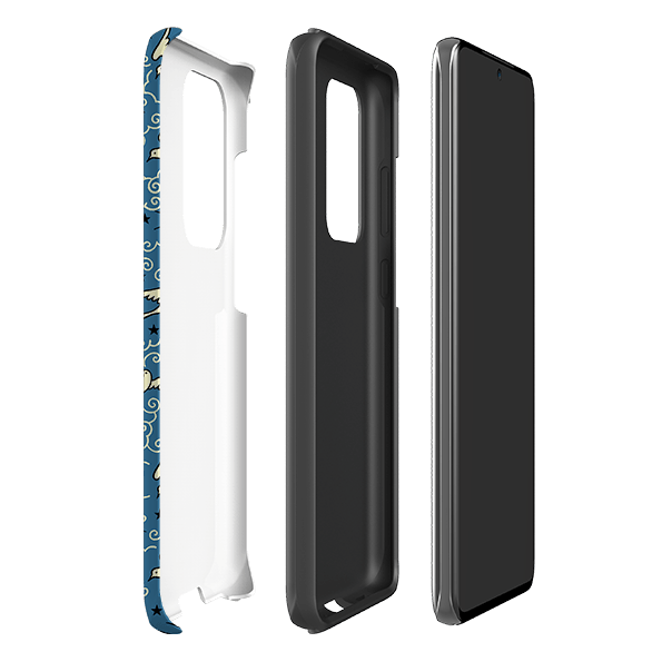 Samsung phone case-Clouds By Cressida Bell-Product Details Raised bevel to protect screen from scratches. Impact resistant polycarbonate shell and shock absorbing inner TPU liner. Secure fit with design wrapping around side of the case and full access to ports. Compatible with Qi-standard wireless charging. Thickness 1/8 inch (3mm), weight 30g. Compatibility See drop down menu for options, please select the right case as we print to order.-Stringberry