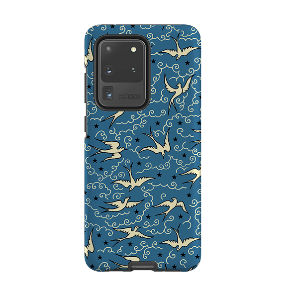 Samsung phone case-Clouds By Cressida Bell-Product Details Raised bevel to protect screen from scratches. Impact resistant polycarbonate shell and shock absorbing inner TPU liner. Secure fit with design wrapping around side of the case and full access to ports. Compatible with Qi-standard wireless charging. Thickness 1/8 inch (3mm), weight 30g. Compatibility See drop down menu for options, please select the right case as we print to order.-Stringberry
