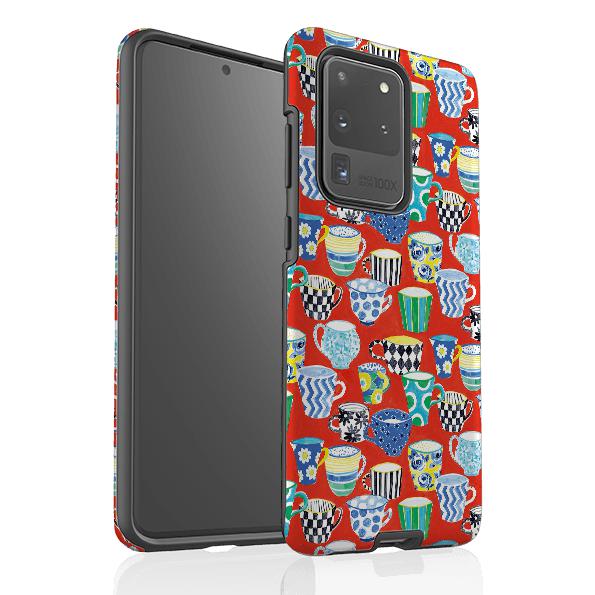 Samsung phone case-Coffee Break By Sarah Campbell-Product Details Raised bevel to protect screen from scratches. Impact resistant polycarbonate shell and shock absorbing inner TPU liner. Secure fit with design wrapping around side of the case and full access to ports. Compatible with Qi-standard wireless charging. Thickness 1/8 inch (3mm), weight 30g. Compatibility See drop down menu for options, please select the right case as we print to order.-Stringberry