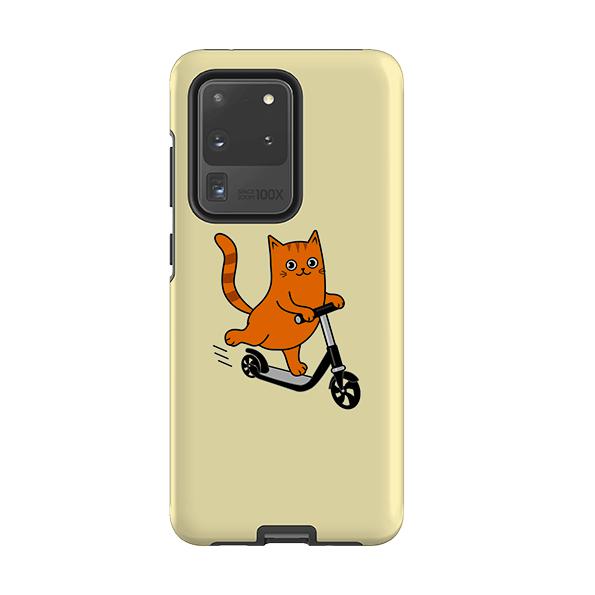 Samsung phone case-Cool Cat-Product Details Raised bevel to protect screen from scratches. Impact resistant polycarbonate shell and shock absorbing inner TPU liner. Secure fit with design wrapping around side of the case and full access to ports. Compatible with Qi-standard wireless charging. Thickness 1/8 inch (3mm), weight 30g. Compatibility See drop down menu for options, please select the right case as we print to order.-Stringberry