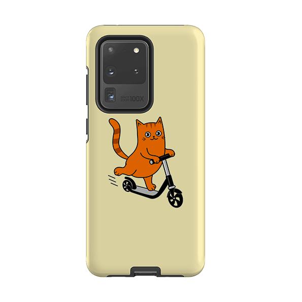 Samsung phone case-Cool Cat-Product Details Raised bevel to protect screen from scratches. Impact resistant polycarbonate shell and shock absorbing inner TPU liner. Secure fit with design wrapping around side of the case and full access to ports. Compatible with Qi-standard wireless charging. Thickness 1/8 inch (3mm), weight 30g. Compatibility See drop down menu for options, please select the right case as we print to order.-Stringberry
