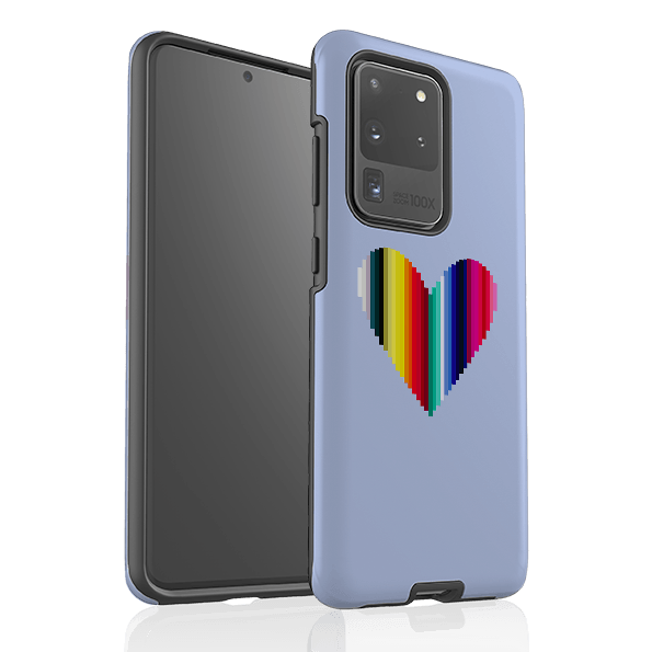 Samsung phone case-Cool Heart By Kitty Joseph-Product Details Raised bevel to protect screen from scratches. Impact resistant polycarbonate shell and shock absorbing inner TPU liner. Secure fit with design wrapping around side of the case and full access to ports. Compatible with Qi-standard wireless charging. Thickness 1/8 inch (3mm), weight 30g. Compatibility See drop down menu for options, please select the right case as we print to order.-Stringberry