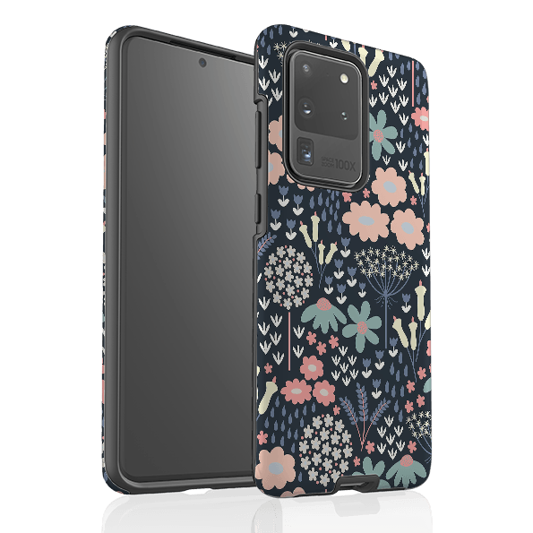 Samsung phone case-Cool Meadow By Suzy Taylor-Product Details Raised bevel to protect screen from scratches. Impact resistant polycarbonate shell and shock absorbing inner TPU liner. Secure fit with design wrapping around side of the case and full access to ports. Compatible with Qi-standard wireless charging. Thickness 1/8 inch (3mm), weight 30g. Compatibility See drop down menu for options, please select the right case as we print to order.-Stringberry