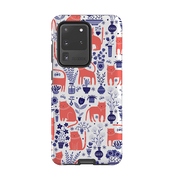 Samsung phone case-Coral Cats By Suzy Taylor-Product Details Raised bevel to protect screen from scratches. Impact resistant polycarbonate shell and shock absorbing inner TPU liner. Secure fit with design wrapping around side of the case and full access to ports. Compatible with Qi-standard wireless charging. Thickness 1/8 inch (3mm), weight 30g. Compatibility See drop down menu for options, please select the right case as we print to order.-Stringberry