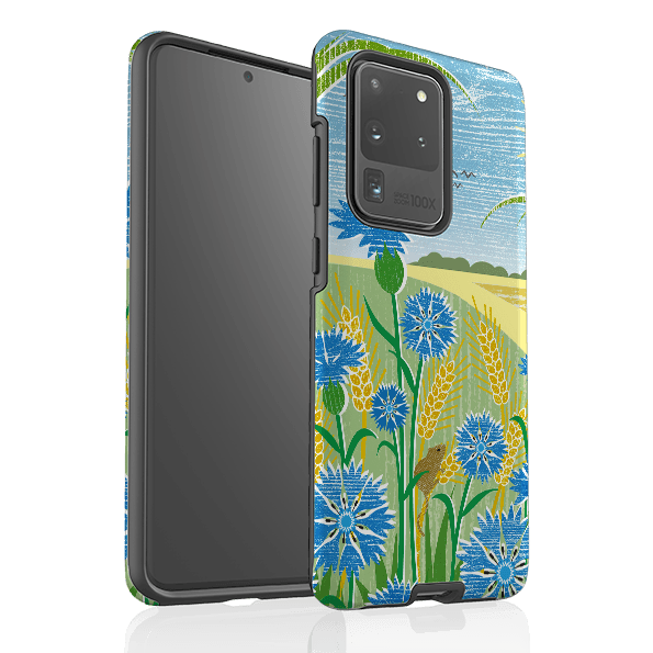 Samsung phone case-Cornflowers By Liane Payne-Product Details Raised bevel to protect screen from scratches. Impact resistant polycarbonate shell and shock absorbing inner TPU liner. Secure fit with design wrapping around side of the case and full access to ports. Compatible with Qi-standard wireless charging. Thickness 1/8 inch (3mm), weight 30g. Compatibility See drop down menu for options, please select the right case as we print to order.-Stringberry