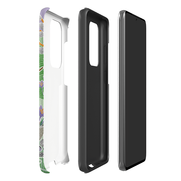 Samsung phone case-Crocus By Liane Payne-Product Details Raised bevel to protect screen from scratches. Impact resistant polycarbonate shell and shock absorbing inner TPU liner. Secure fit with design wrapping around side of the case and full access to ports. Compatible with Qi-standard wireless charging. Thickness 1/8 inch (3mm), weight 30g. Compatibility See drop down menu for options, please select the right case as we print to order.-Stringberry