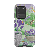 Samsung phone case-Crocus By Liane Payne-Product Details Raised bevel to protect screen from scratches. Impact resistant polycarbonate shell and shock absorbing inner TPU liner. Secure fit with design wrapping around side of the case and full access to ports. Compatible with Qi-standard wireless charging. Thickness 1/8 inch (3mm), weight 30g. Compatibility See drop down menu for options, please select the right case as we print to order.-Stringberry