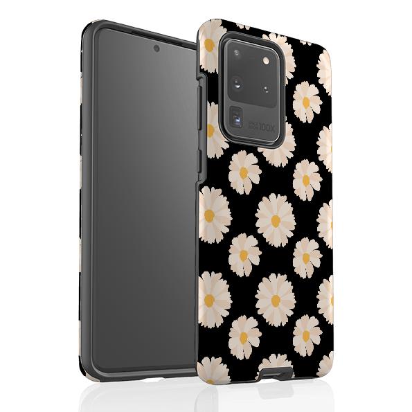 Samsung phone case-Daisies-Product Details Raised bevel to protect screen from scratches. Impact resistant polycarbonate shell and shock absorbing inner TPU liner. Secure fit with design wrapping around side of the case and full access to ports. Compatible with Qi-standard wireless charging. Thickness 1/8 inch (3mm), weight 30g. Compatibility See drop down menu for options, please select the right case as we print to order.-Stringberry