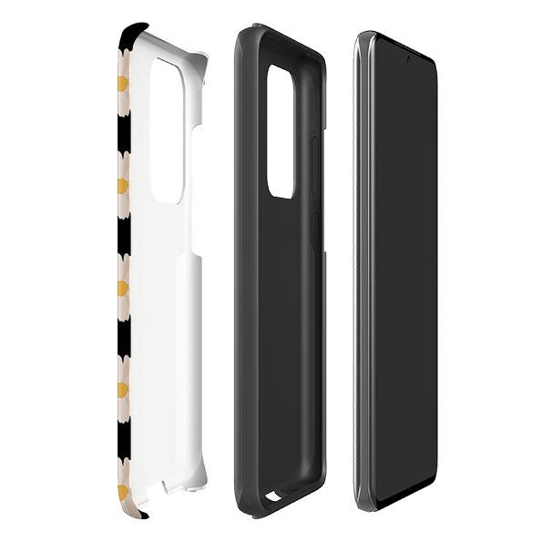 Samsung phone case-Daisies-Product Details Raised bevel to protect screen from scratches. Impact resistant polycarbonate shell and shock absorbing inner TPU liner. Secure fit with design wrapping around side of the case and full access to ports. Compatible with Qi-standard wireless charging. Thickness 1/8 inch (3mm), weight 30g. Compatibility See drop down menu for options, please select the right case as we print to order.-Stringberry