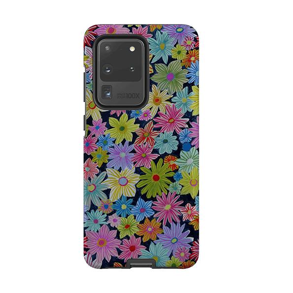 Samsung phone case-Daisy Garden By Sarah Campbell-Product Details Raised bevel to protect screen from scratches. Impact resistant polycarbonate shell and shock absorbing inner TPU liner. Secure fit with design wrapping around side of the case and full access to ports. Compatible with Qi-standard wireless charging. Thickness 1/8 inch (3mm), weight 30g. Compatibility See drop down menu for options, please select the right case as we print to order.-Stringberry