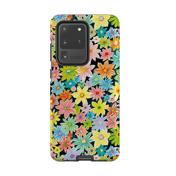 Samsung phone case-Daisy Garden By Sarah Campbell-Product Details Raised bevel to protect screen from scratches. Impact resistant polycarbonate shell and shock absorbing inner TPU liner. Secure fit with design wrapping around side of the case and full access to ports. Compatible with Qi-standard wireless charging. Thickness 1/8 inch (3mm), weight 30g. Compatibility See drop down menu for options, please select the right case as we print to order.-Stringberry