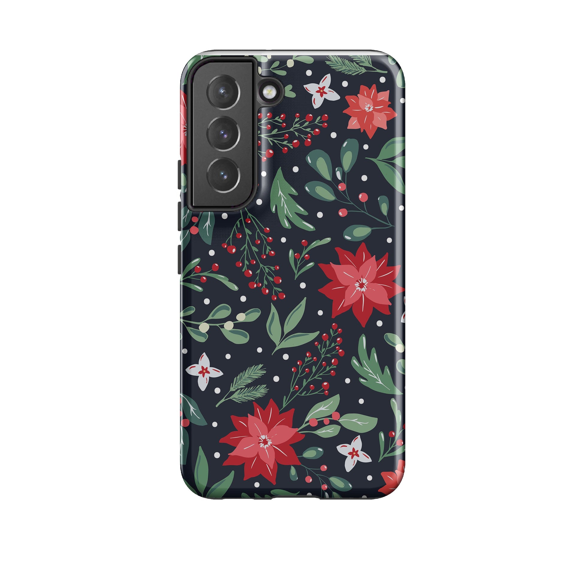 Samsung phone case-Deck The Halls-Product Details Raised bevel to protect screen from scratches. Impact resistant polycarbonate shell and shock absorbing inner TPU liner. Secure fit with design wrapping around side of the case and full access to ports. Compatible with Qi-standard wireless charging. Thickness 1/8 inch (3mm), weight 30g. Compatibility See drop down menu for options, please select the right case as we print to order.-Stringberry