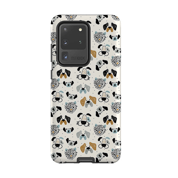 Samsung phone case-Dog Pattern Large-Product Details Raised bevel to protect screen from scratches. Impact resistant polycarbonate shell and shock absorbing inner TPU liner. Secure fit with design wrapping around side of the case and full access to ports. Compatible with Qi-standard wireless charging. Thickness 1/8 inch (3mm), weight 30g. Compatibility See drop down menu for options, please select the right case as we print to order.-Stringberry