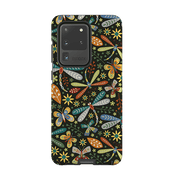 Samsung phone case-Dragon Flies By Suzy Taylor-Product Details Raised bevel to protect screen from scratches. Impact resistant polycarbonate shell and shock absorbing inner TPU liner. Secure fit with design wrapping around side of the case and full access to ports. Compatible with Qi-standard wireless charging. Thickness 1/8 inch (3mm), weight 30g. Compatibility See drop down menu for options, please select the right case as we print to order.-Stringberry