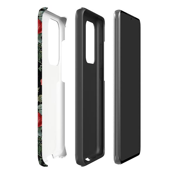 Samsung phone case-Dragons And Roses-Product Details Raised bevel to protect screen from scratches. Impact resistant polycarbonate shell and shock absorbing inner TPU liner. Secure fit with design wrapping around side of the case and full access to ports. Compatible with Qi-standard wireless charging. Thickness 1/8 inch (3mm), weight 30g. Compatibility See drop down menu for options, please select the right case as we print to order.-Stringberry