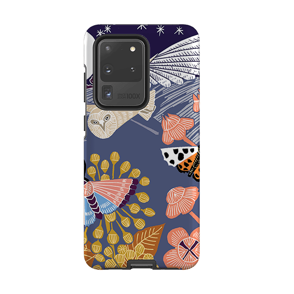 Samsung phone case-Evening Barn Owl By Kate Heiss-Product Details Raised bevel to protect screen from scratches. Impact resistant polycarbonate shell and shock absorbing inner TPU liner. Secure fit with design wrapping around side of the case and full access to ports. Compatible with Qi-standard wireless charging. Thickness 1/8 inch (3mm), weight 30g. Compatibility See drop down menu for options, please select the right case as we print to order.-Stringberry