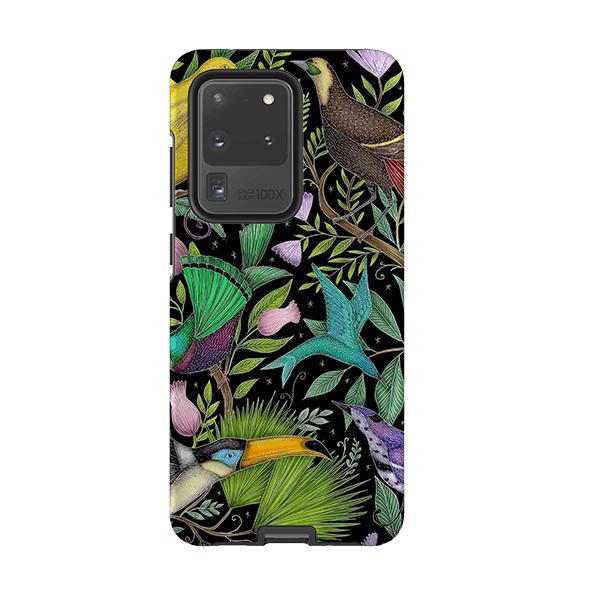 Samsung phone case-Exotic Birds By Catherine Rowe-Product Details Raised bevel to protect screen from scratches. Impact resistant polycarbonate shell and shock absorbing inner TPU liner. Secure fit with design wrapping around side of the case and full access to ports. Compatible with Qi-standard wireless charging. Thickness 1/8 inch (3mm), weight 30g. Compatibility See drop down menu for options, please select the right case as we print to order.-Stringberry