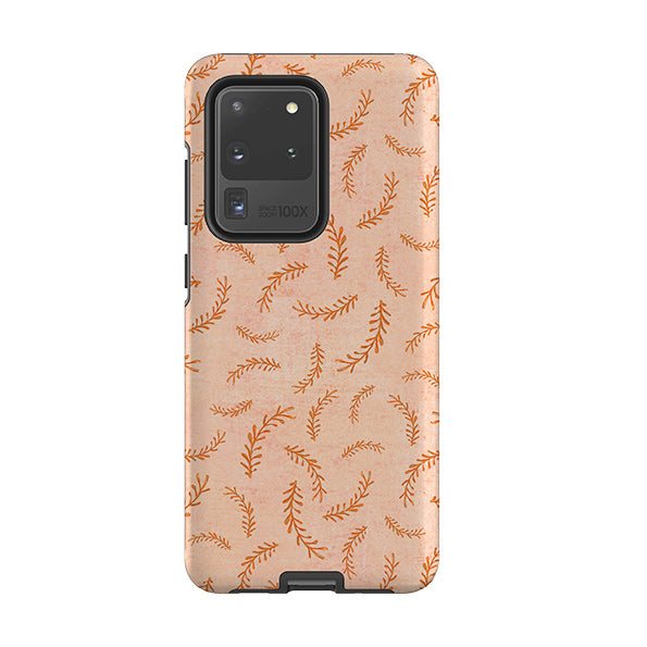 Samsung phone case-Feathers Pink By Katherine Quinn-Product Details Raised bevel to protect screen from scratches. Impact resistant polycarbonate shell and shock absorbing inner TPU liner. Secure fit with design wrapping around side of the case and full access to ports. Compatible with Qi-standard wireless charging. Thickness 1/8 inch (3mm), weight 30g. Compatibility See drop down menu for options, please select the right case as we print to order.-Stringberry